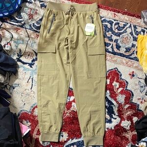Libin Waterproof UPF50+ Outdoor Hiking Cargo Jogger Pants Khaki Size M